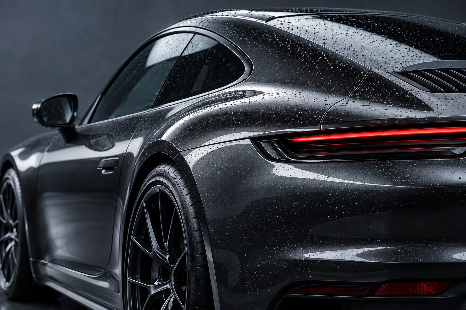 Illustrative close-up of a polished graphite car